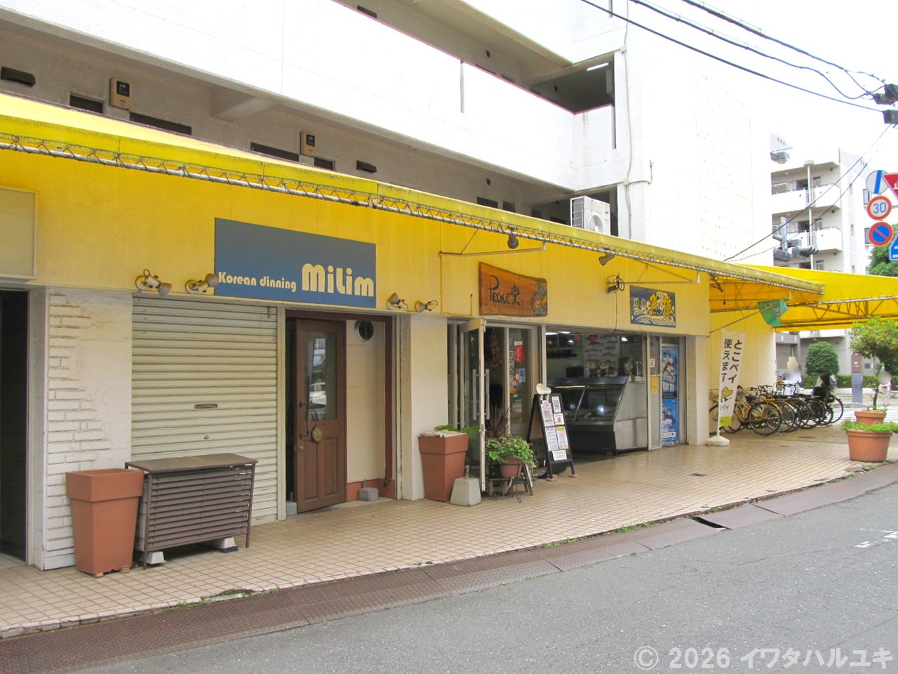 右手には鮮魚店も見える