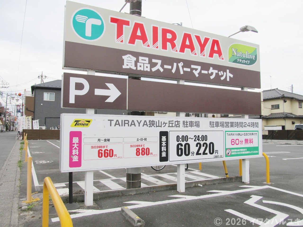 食品スーパー駐車場